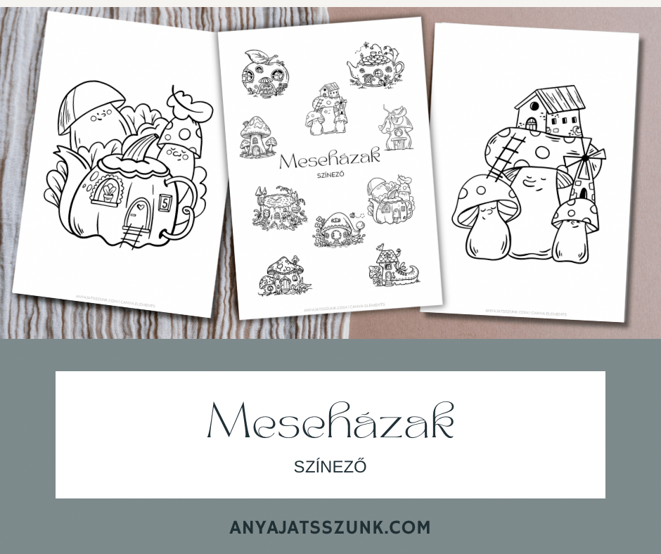 Meseházak színező