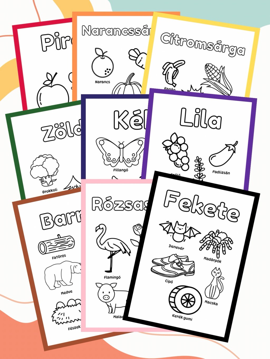 Színek tanulása – színezhető&nbsp;kártyák